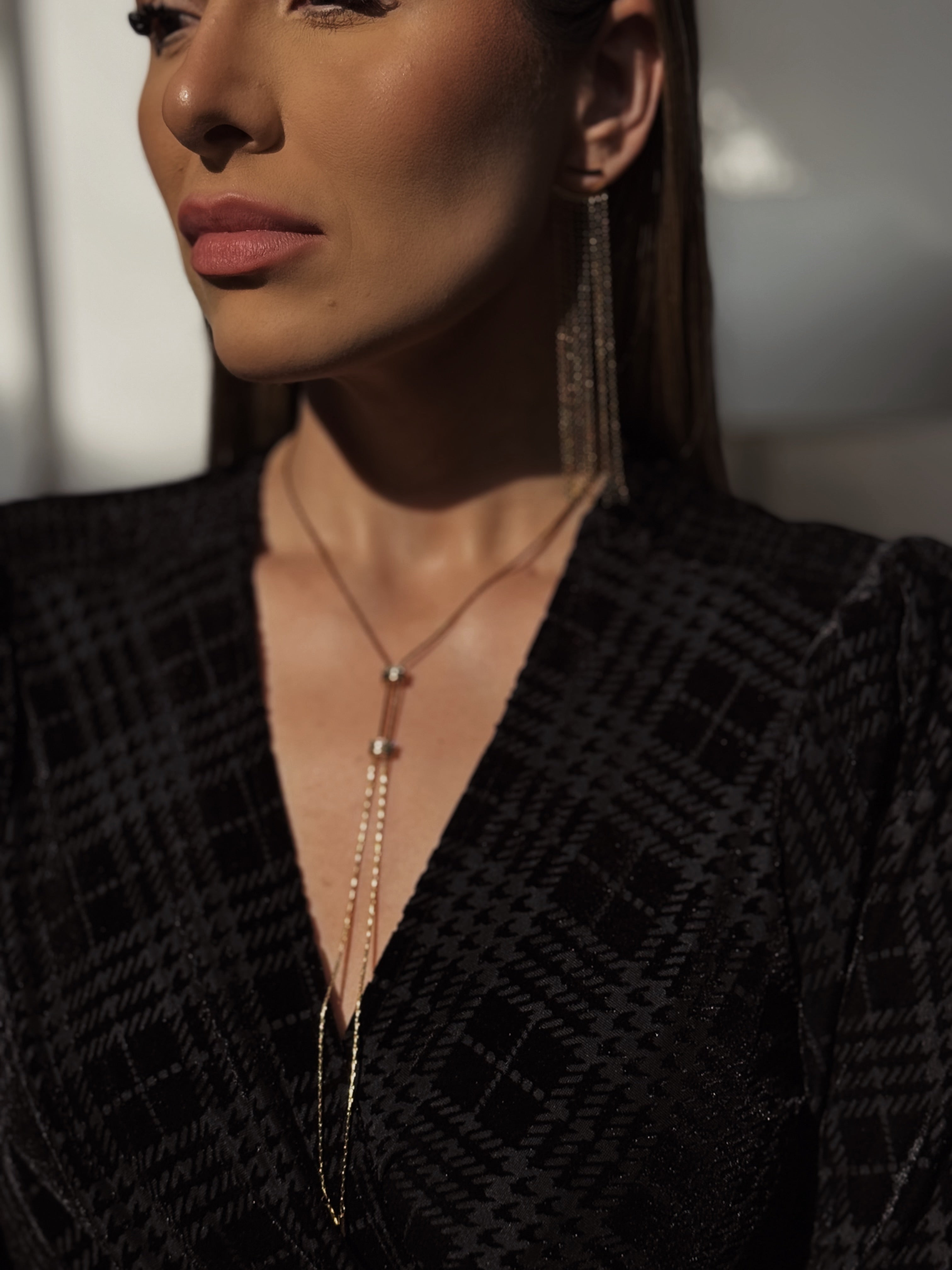 Bling Bolo Tie Necklace