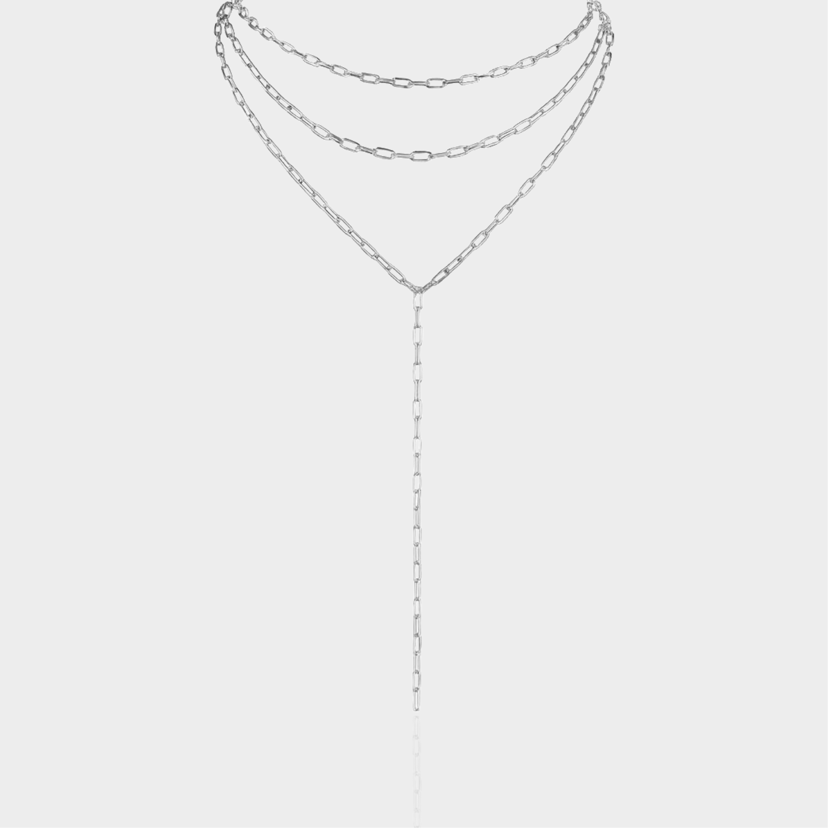 Triple Paperclip Lariat Necklace