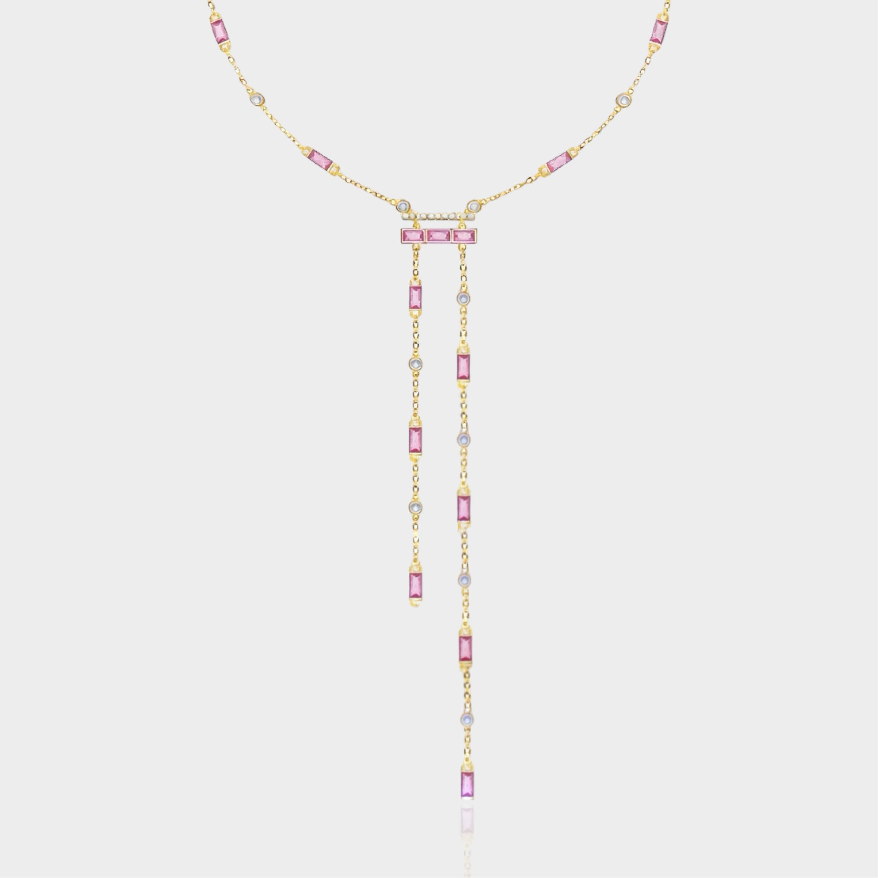 Baguette Double Lariat Necklace