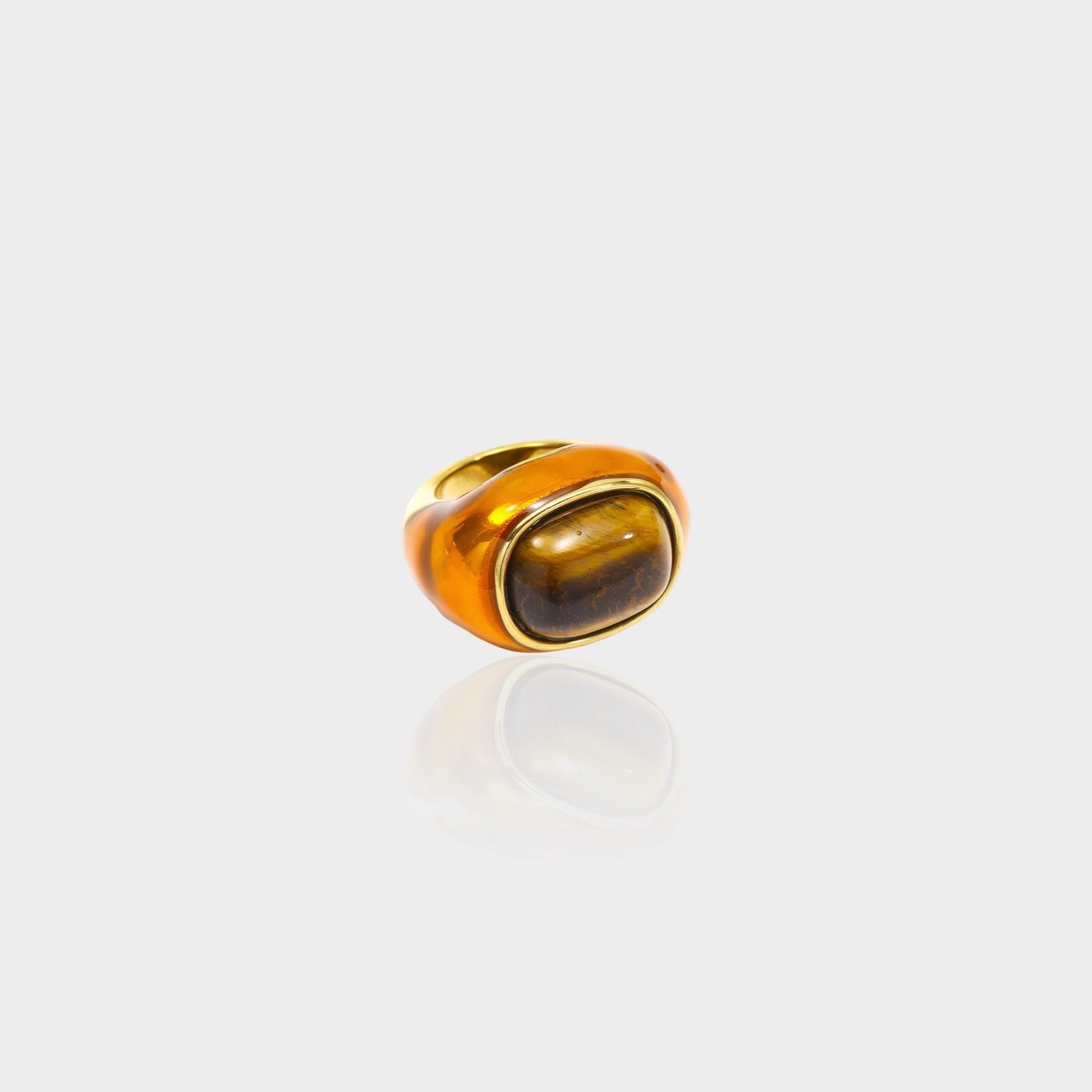 Tiger Eye Maxi Enamel Ring