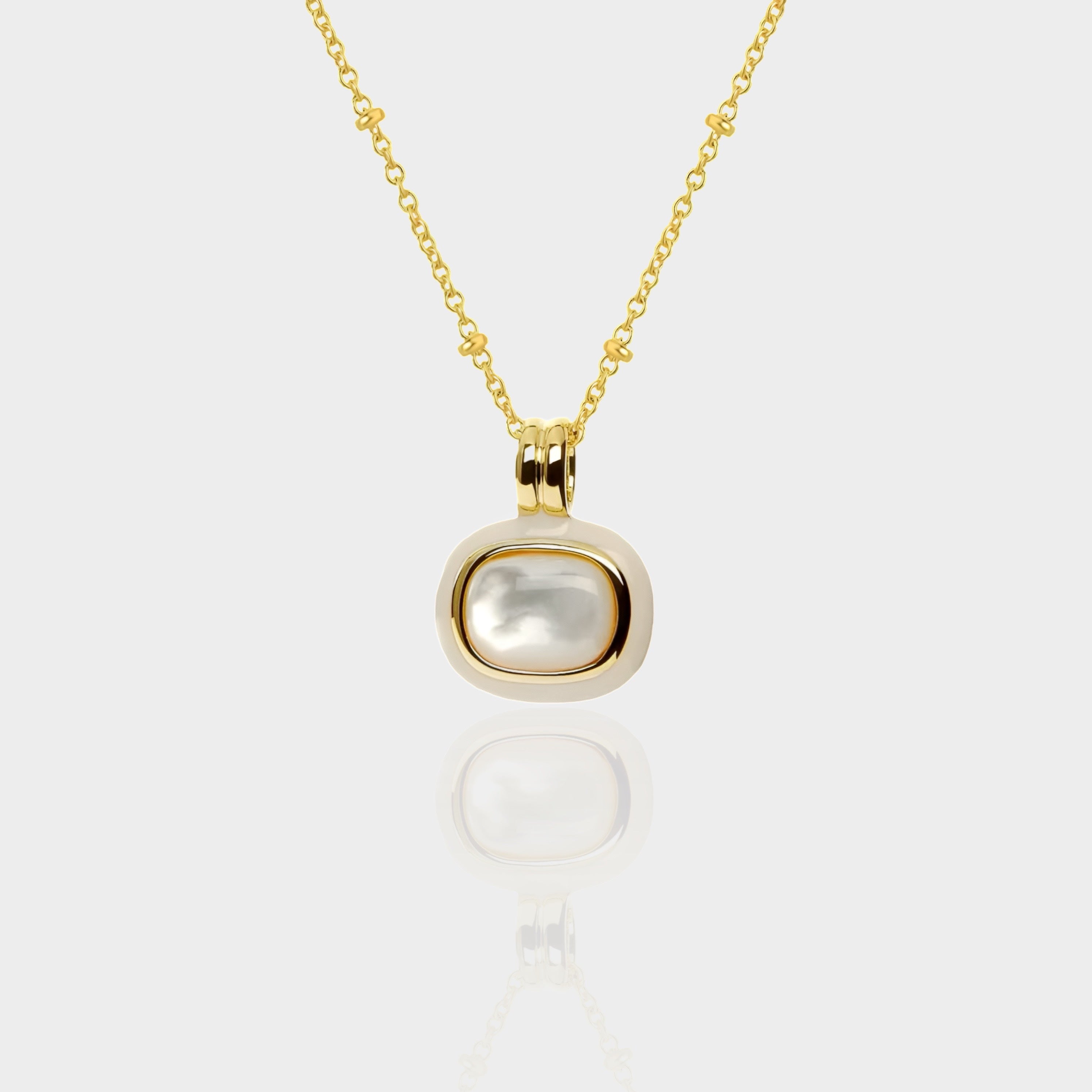 Ivory Enamel Pearl Necklace