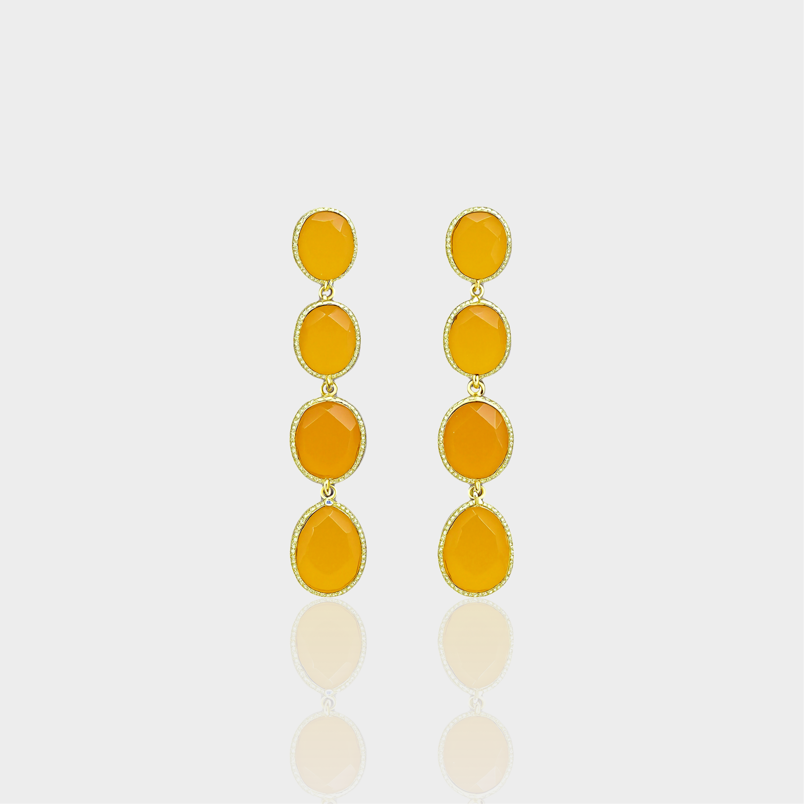 Yellow Onyx Drop Earrings