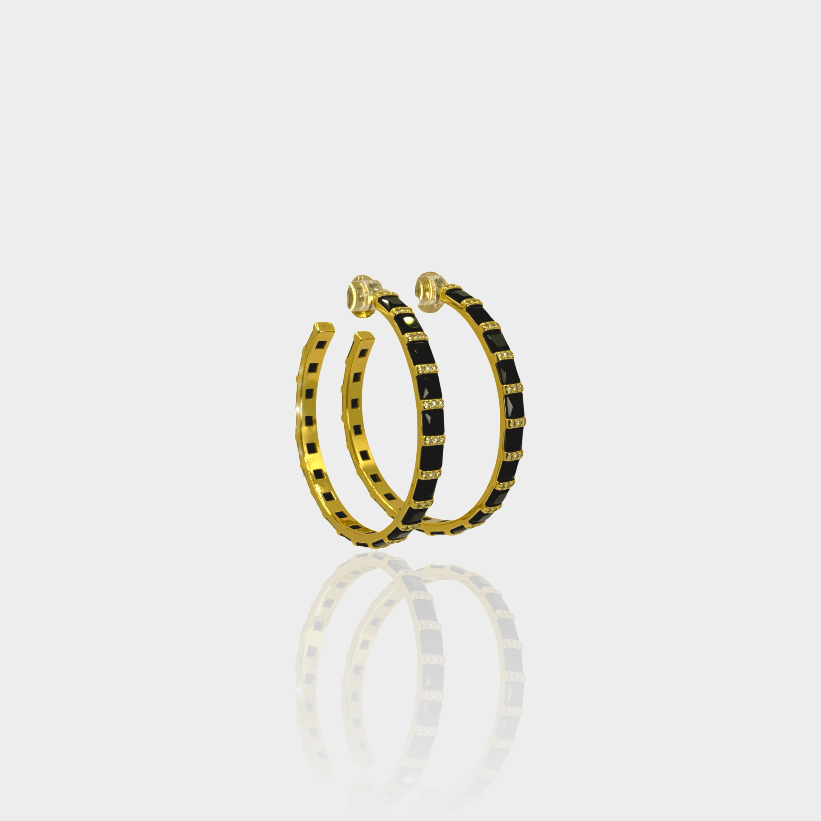 Black Zircon Hoops