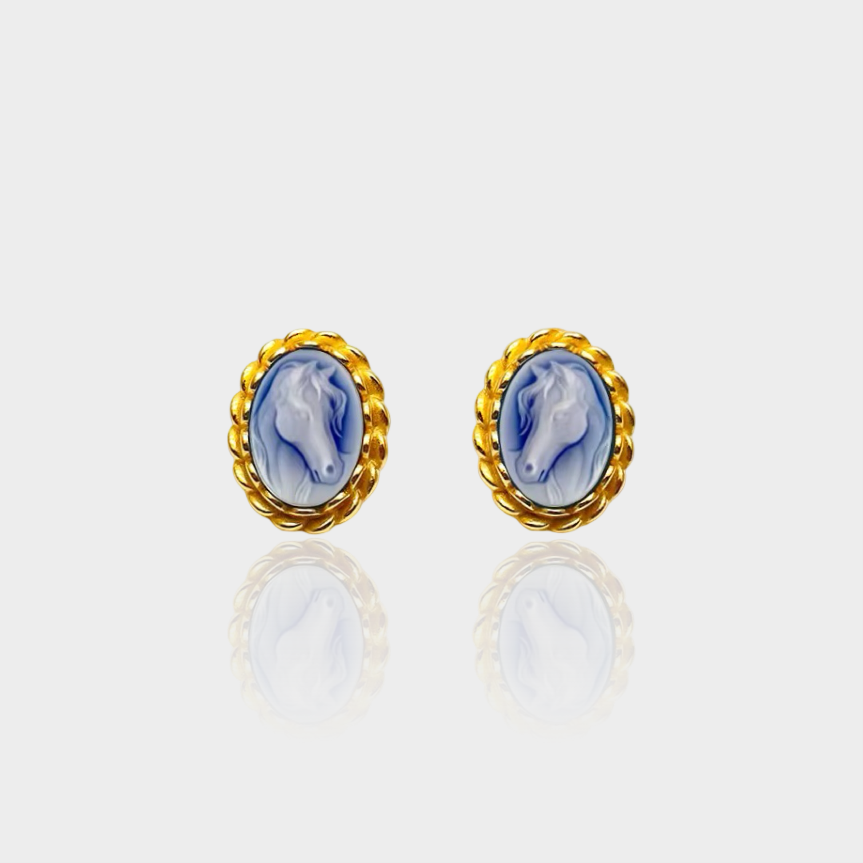 Horse Cameo Studs