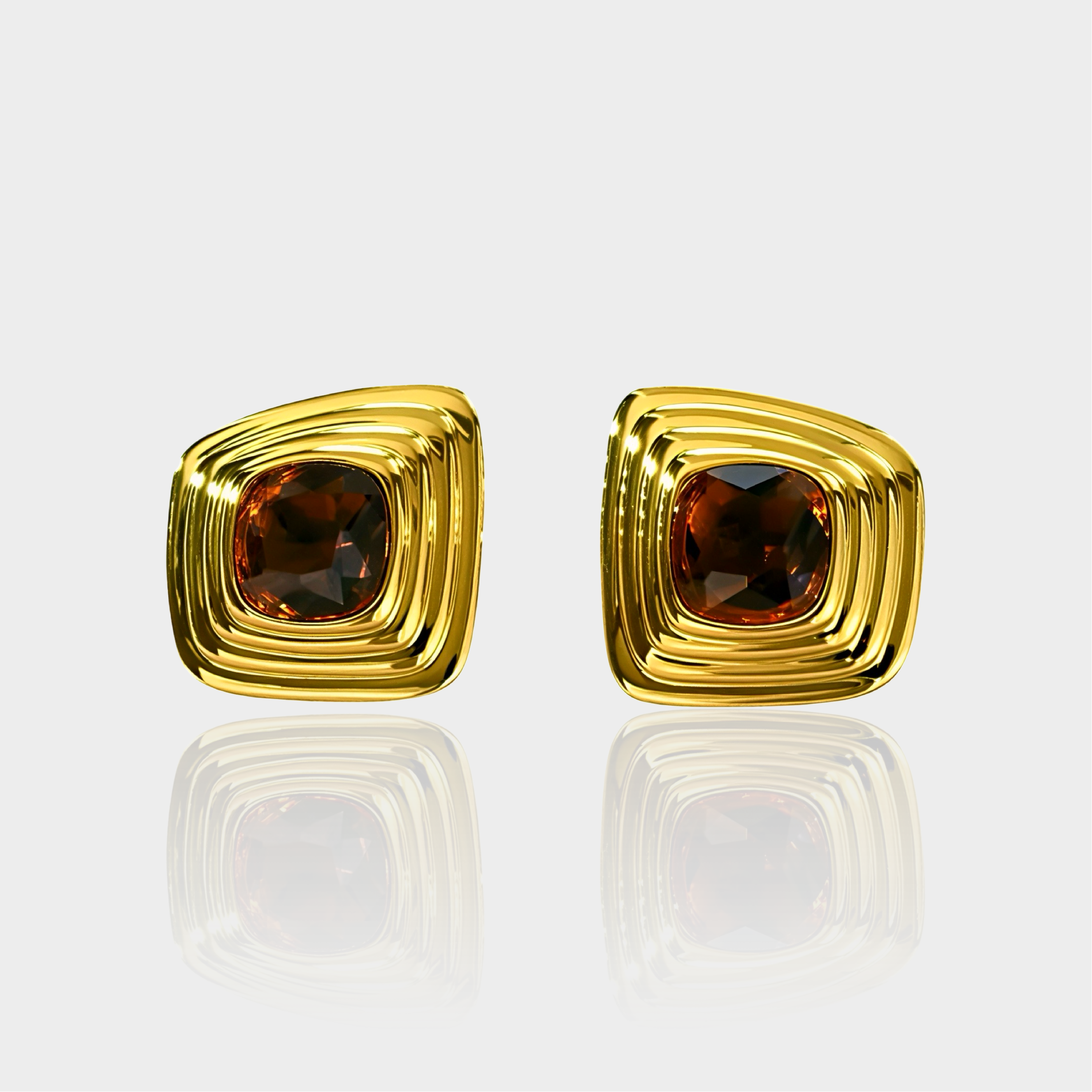 Ridge Brown Gold Earrings