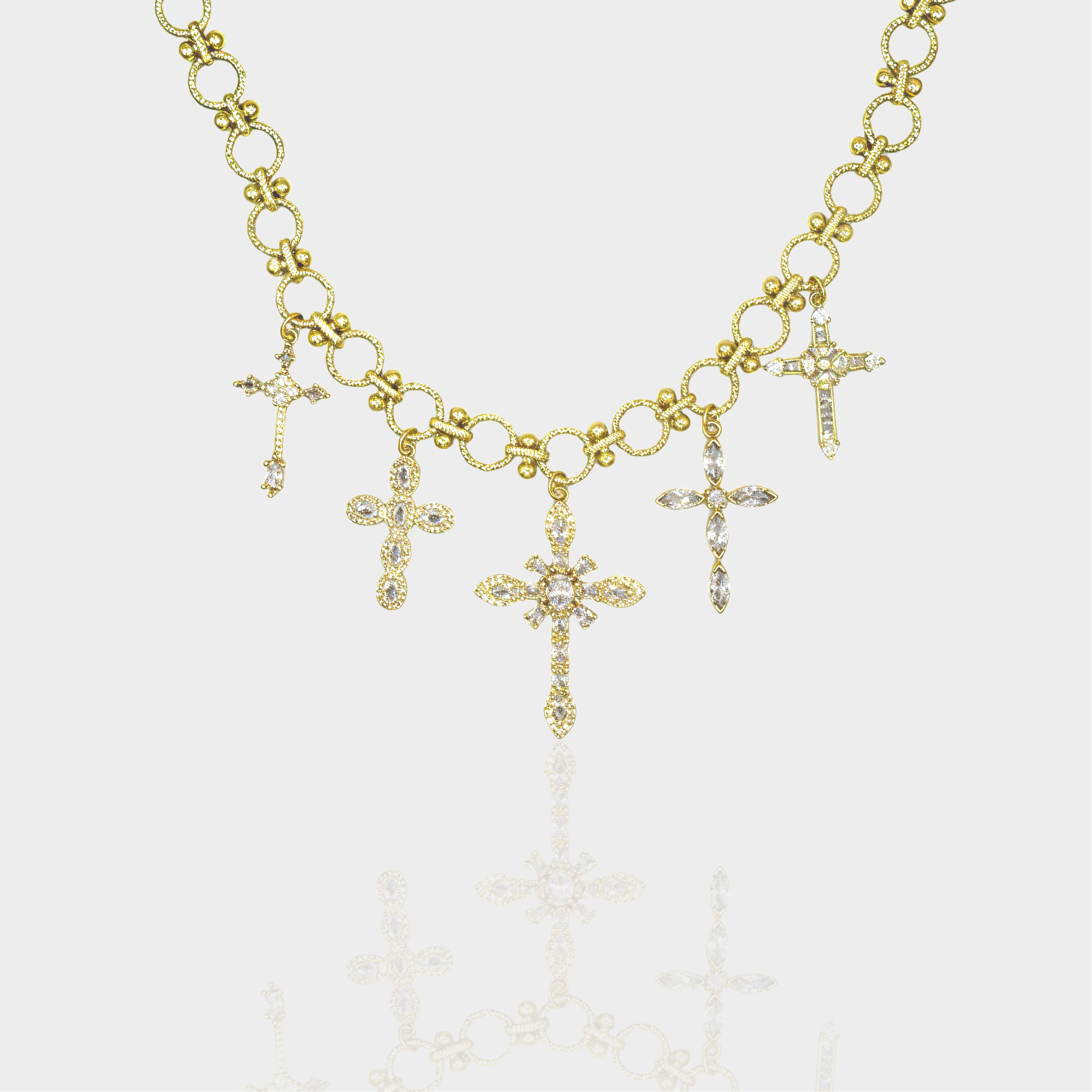 Crystal Cross Charm Necklace