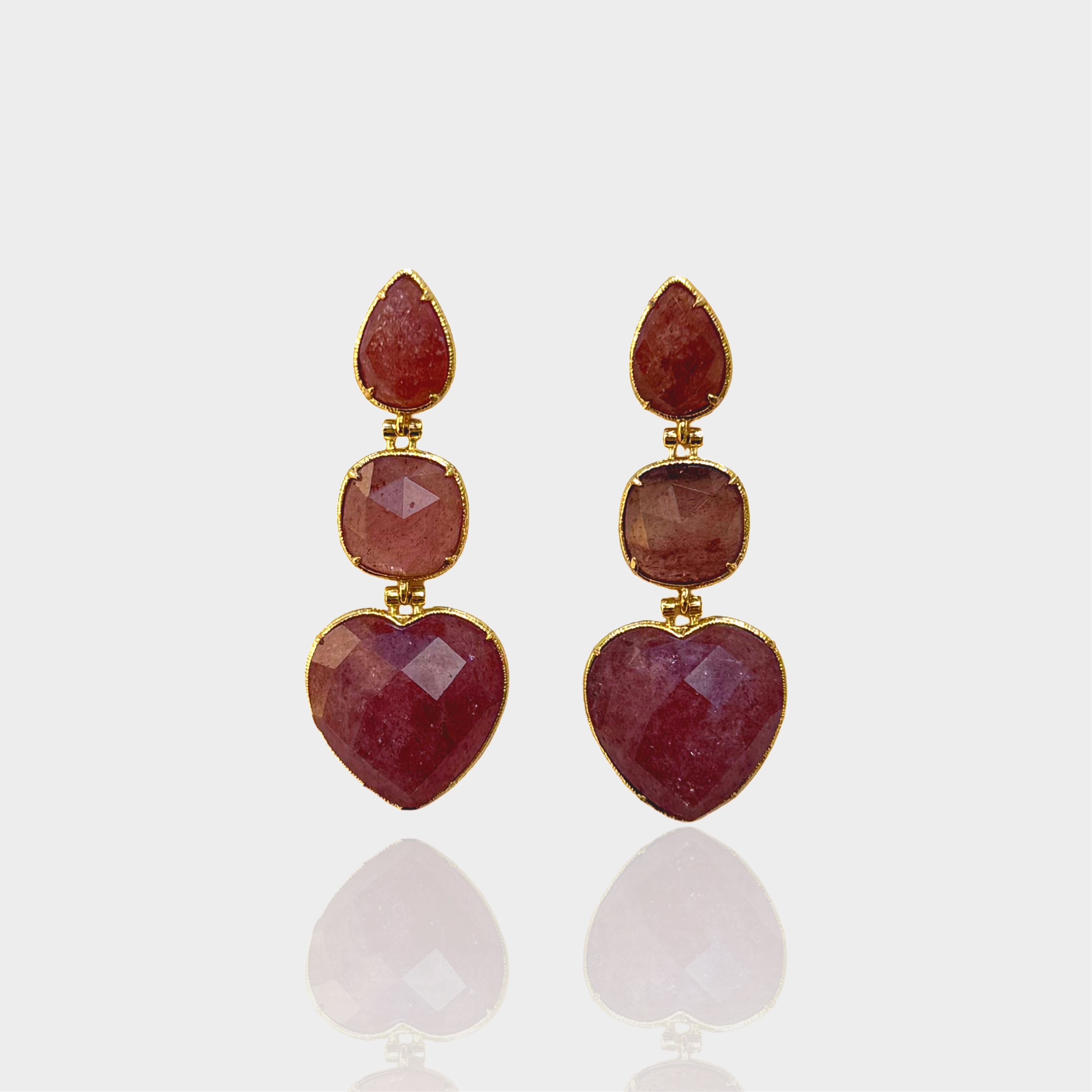 Strawberry Quartz Drop Earrings