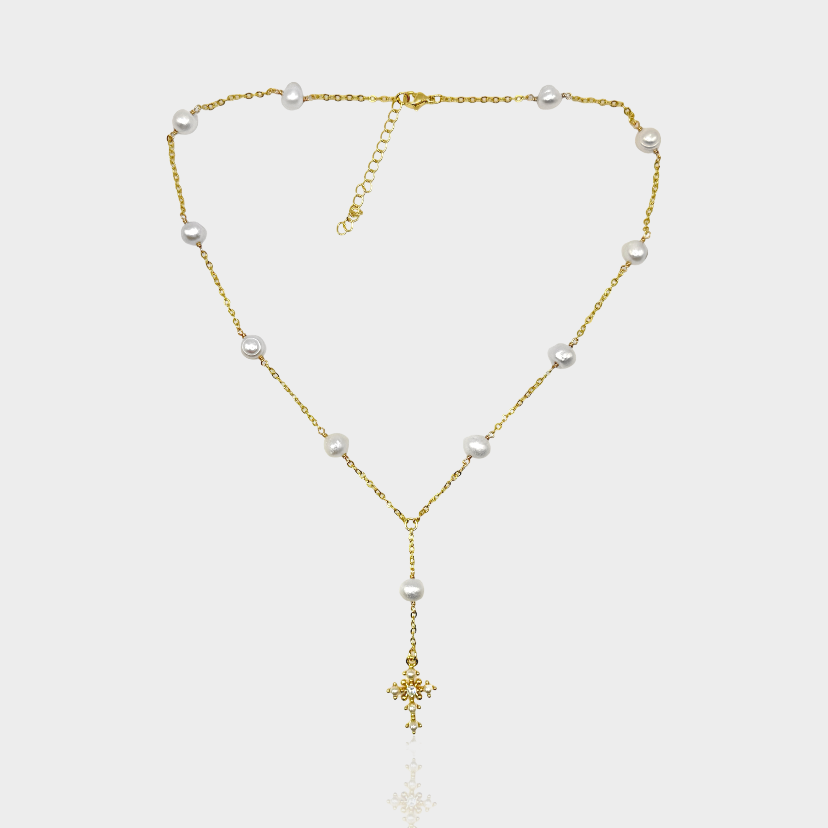 Rosary Pearl Necklace