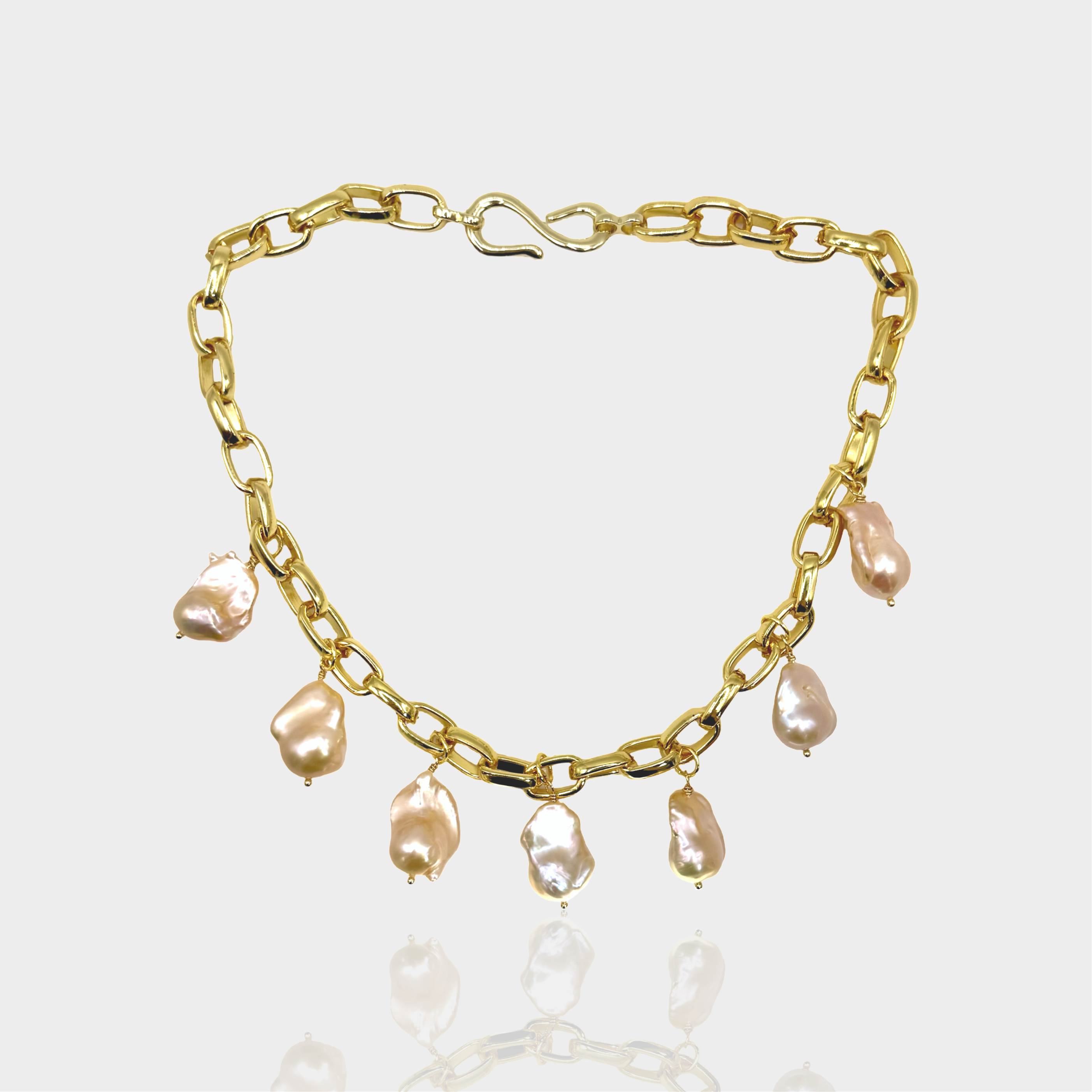 Pink Pearl Reef Charm Necklace