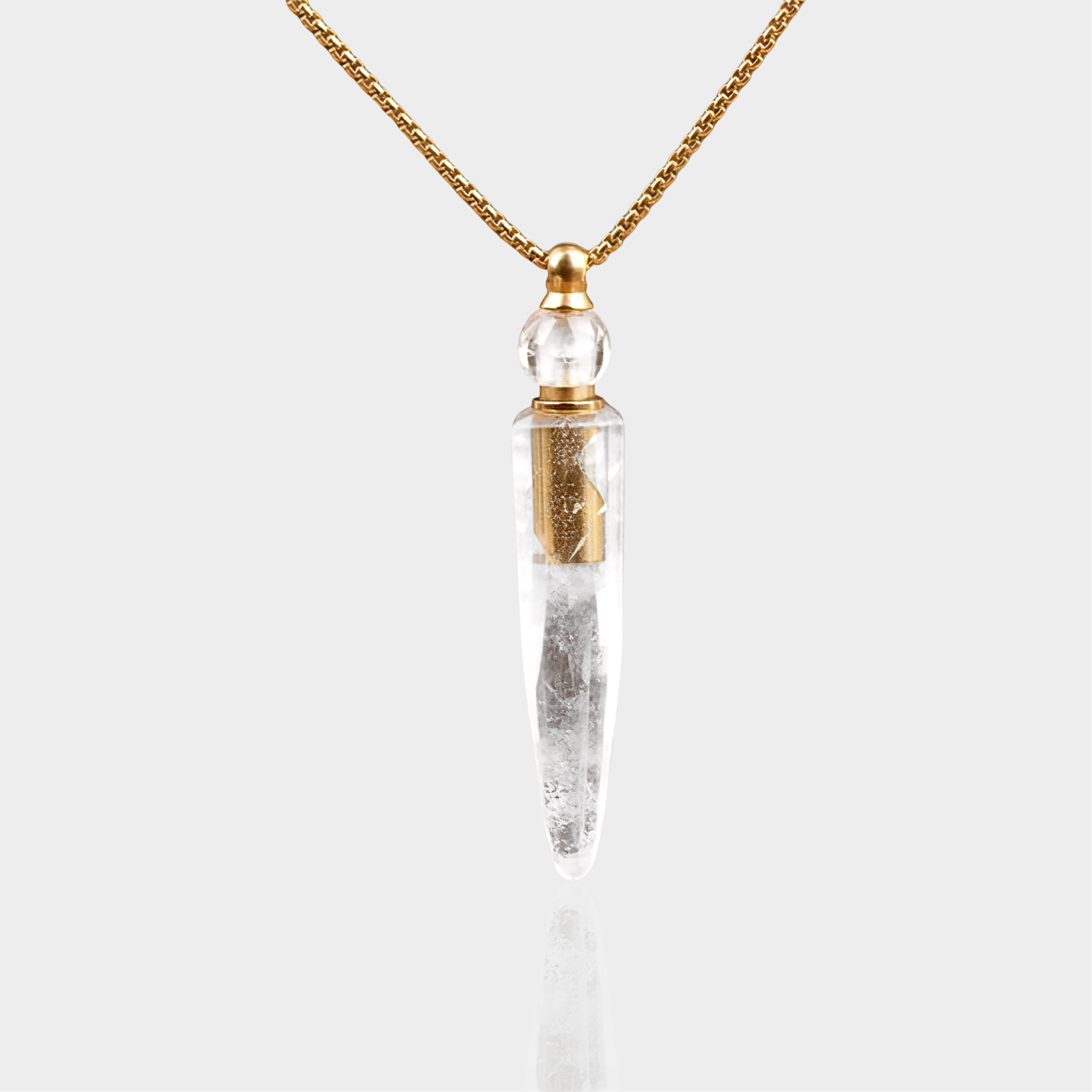 Perfume Bottle Quartz Necklace